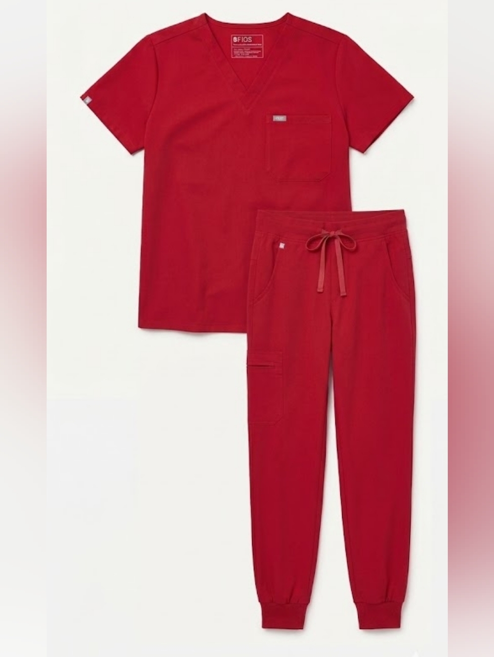 FIGS Women's Scrub Set in Pop Red